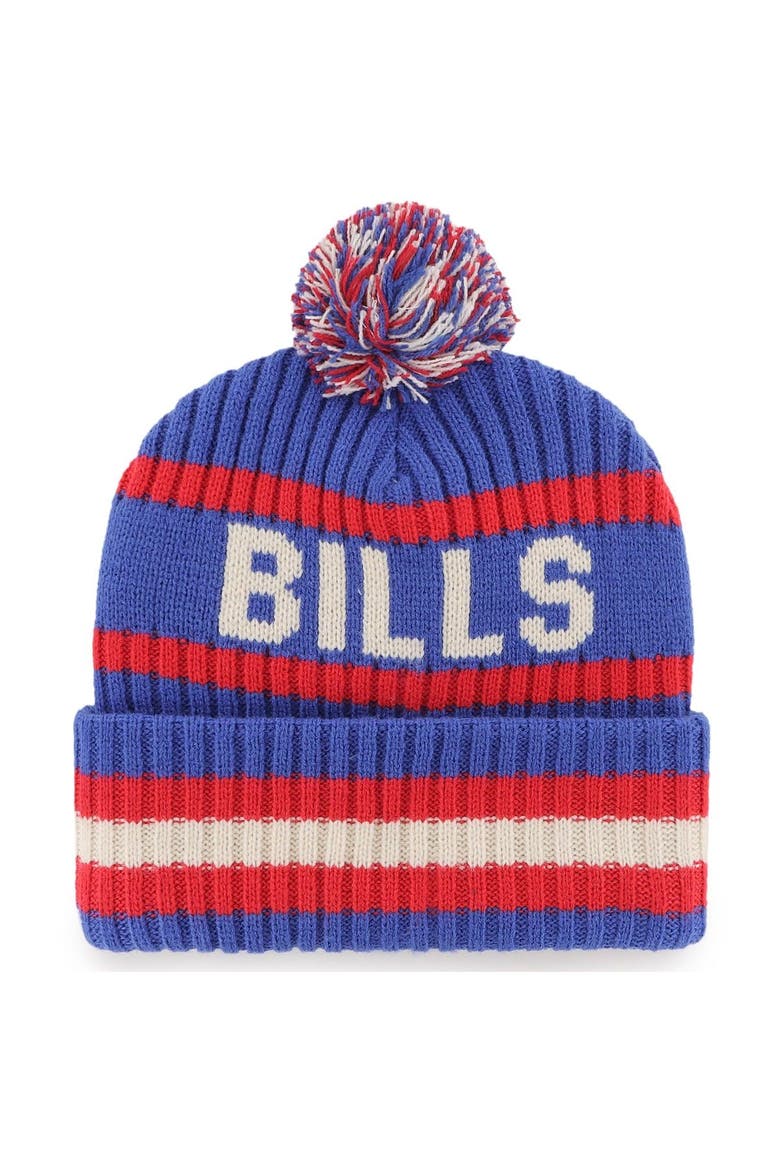 Men's '47 Royal Buffalo Bills Bering Cuffed Knit Hat with Pom, Main, color, ROYAL
