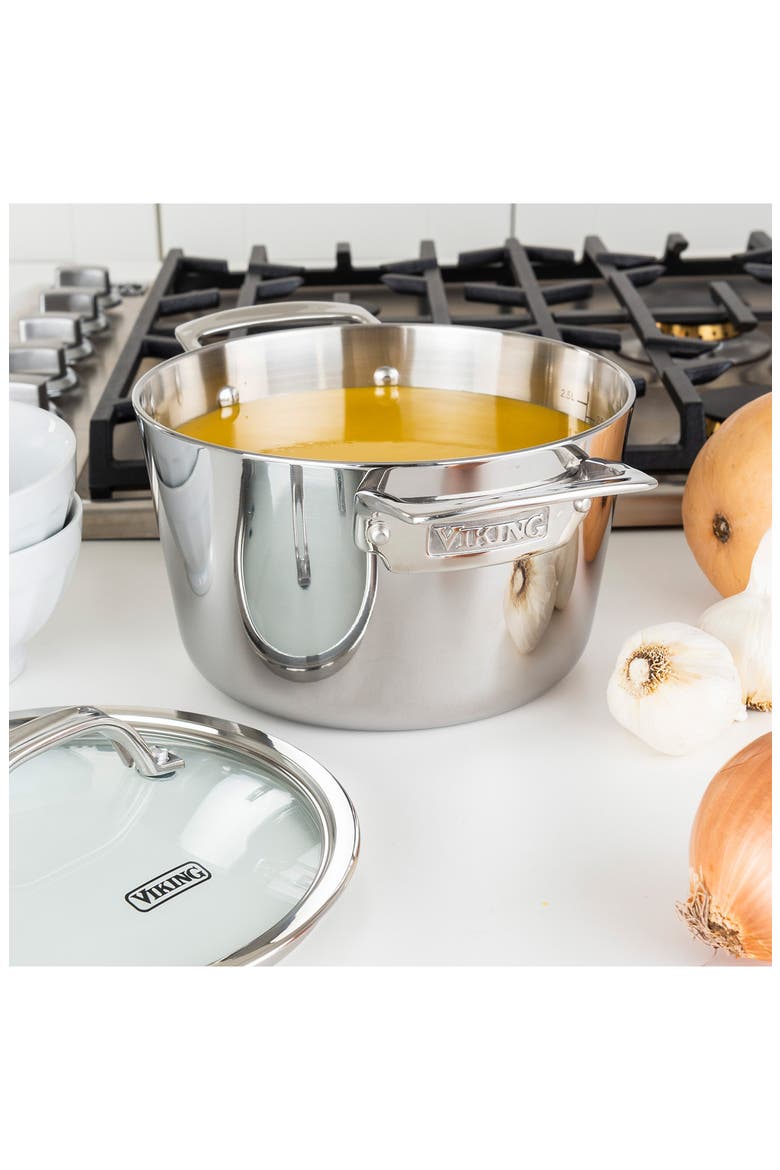 3-Ply Contemporary Stain Stockpot with Lid, Alternate, color, STAINLESS STEEL