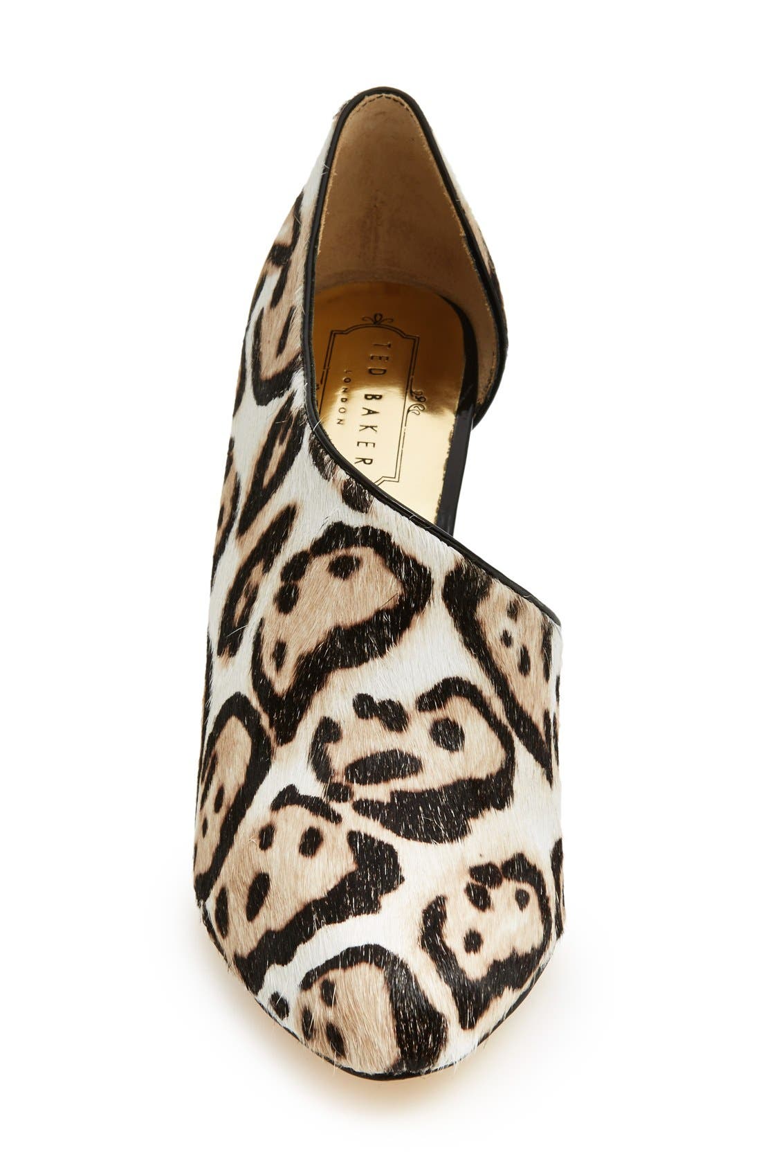 'Erulale' d'Orsay Bootie, Alternate, color, BLACK/ NUDE HAIR CALF