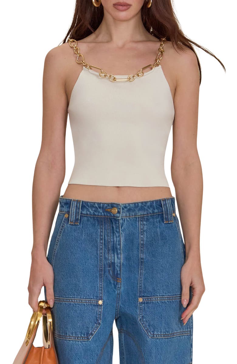 Cult Gaia Kassandra Chain Strap Camisole, Main, color, Off White