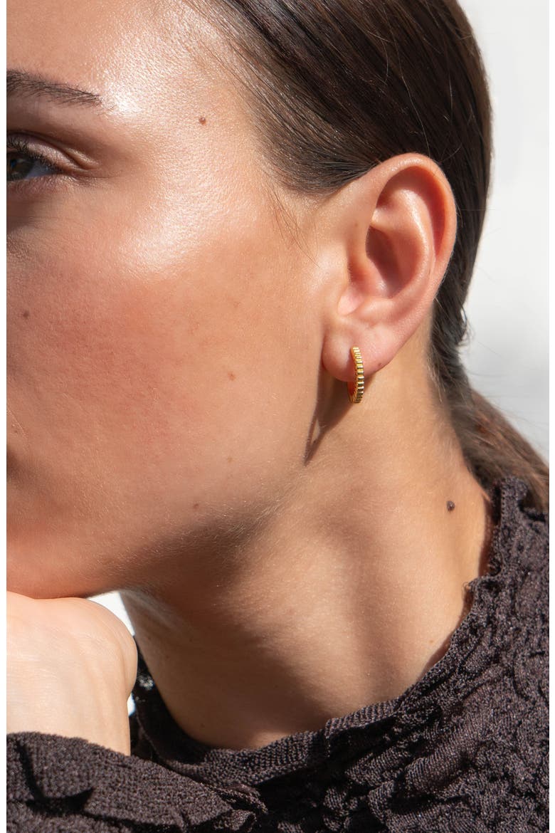 Humbug Huggie Hoops, Alternate, color, Yellow Gold Vermeil