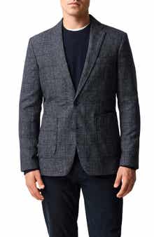 Rodd & Gunn Selwyn Island Grey Windowpane Check Wool & Cotton Blend Sport Coat