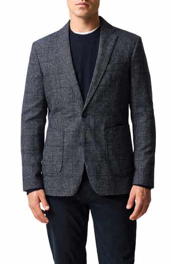 Rodd & Gunn Selwyn Island Grey Windowpane Check Wool & Cotton Blend Sport Coat