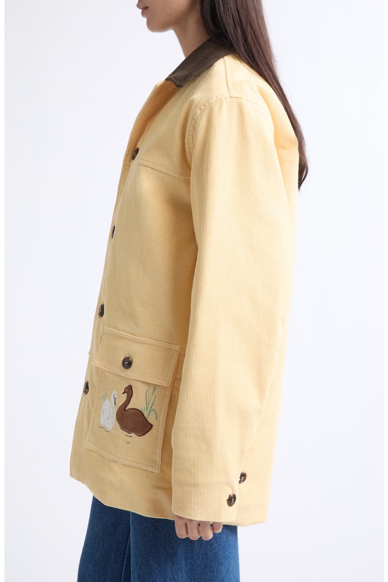 Porter Swan Embroidered Barn Jacket, Alternate, color, YELLOW