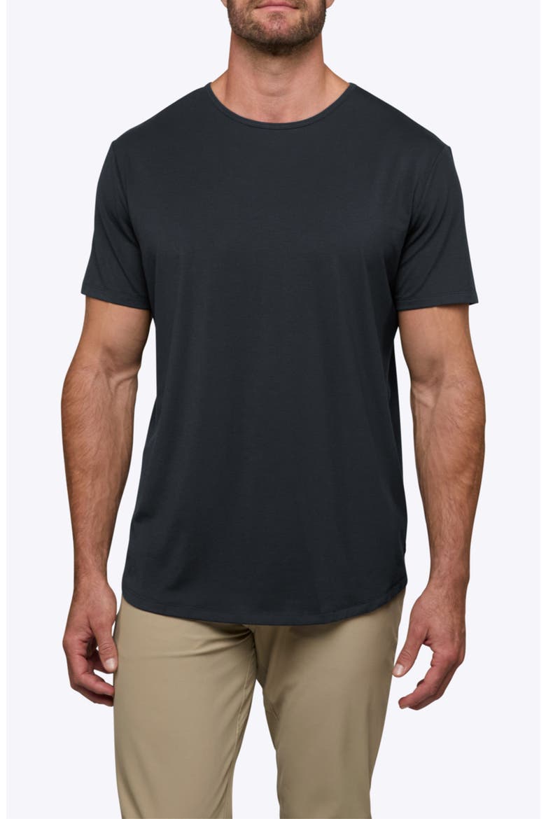 AO Curve Hem Cotton Blend T-Shirt, Main, color, OBSIDIAN