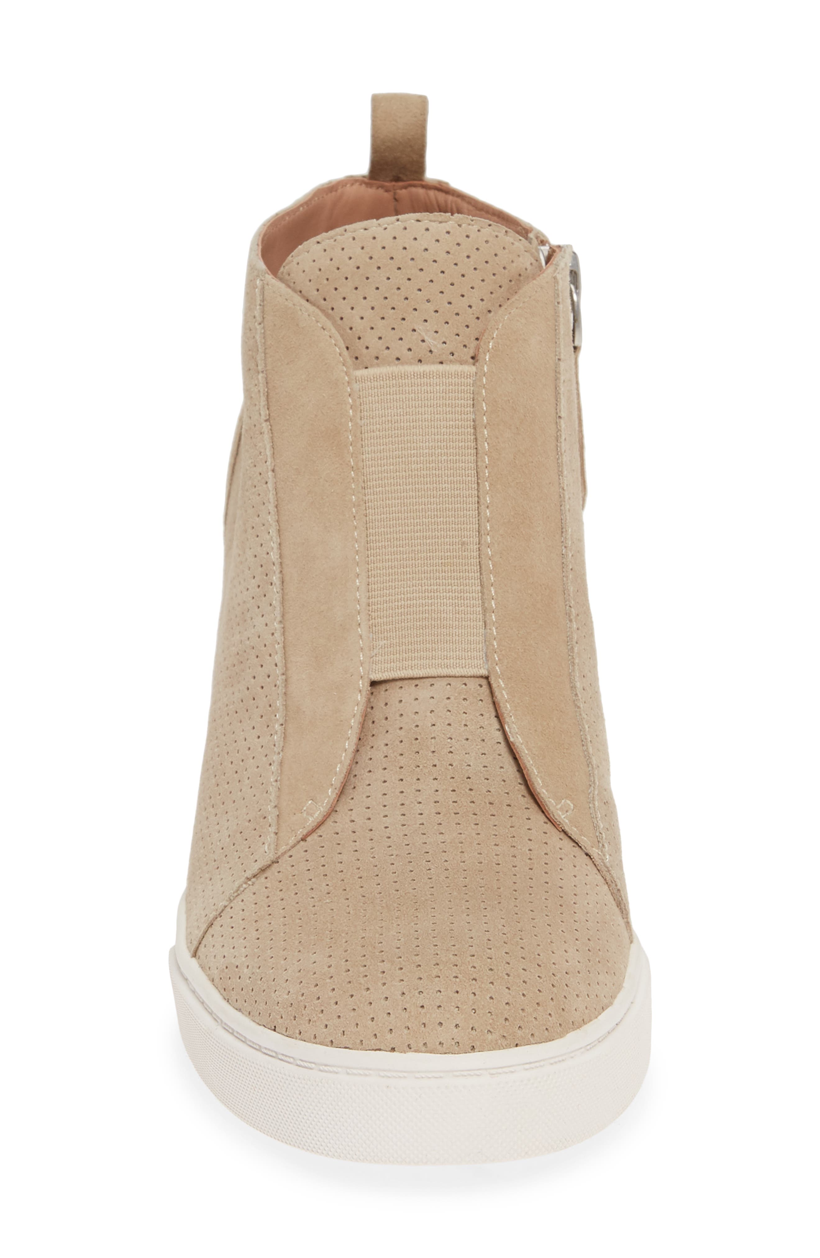 Felicia Wedge Sneaker, Alternate, color, SAND SUEDE