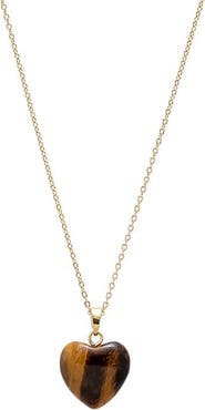 BY ADINA EDEN Colored Natural Stone Heart Pendant Necklace