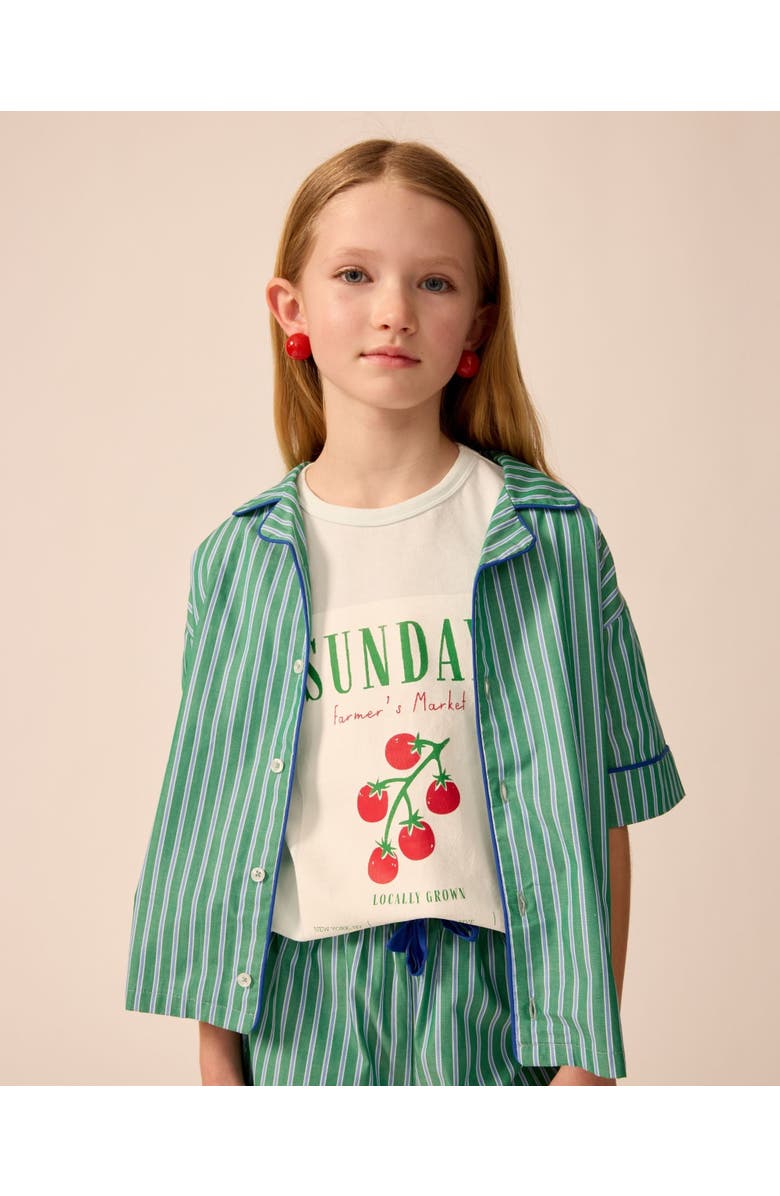 The Sunday Collective Bowling Shirt, Alternate, color, Cucumber Stripe