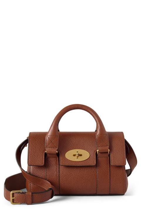 Mini Bayswater Grained Leather Handbag