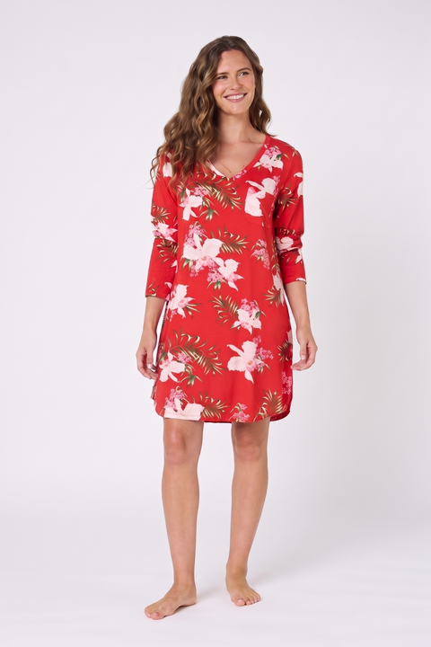 Floral Pima Knit Sleep Shirt