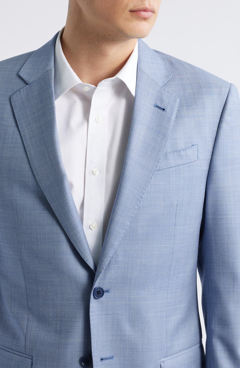 Emporio Armani Light Blue Mélange Wool Suit, Alternate, color, Light Blue