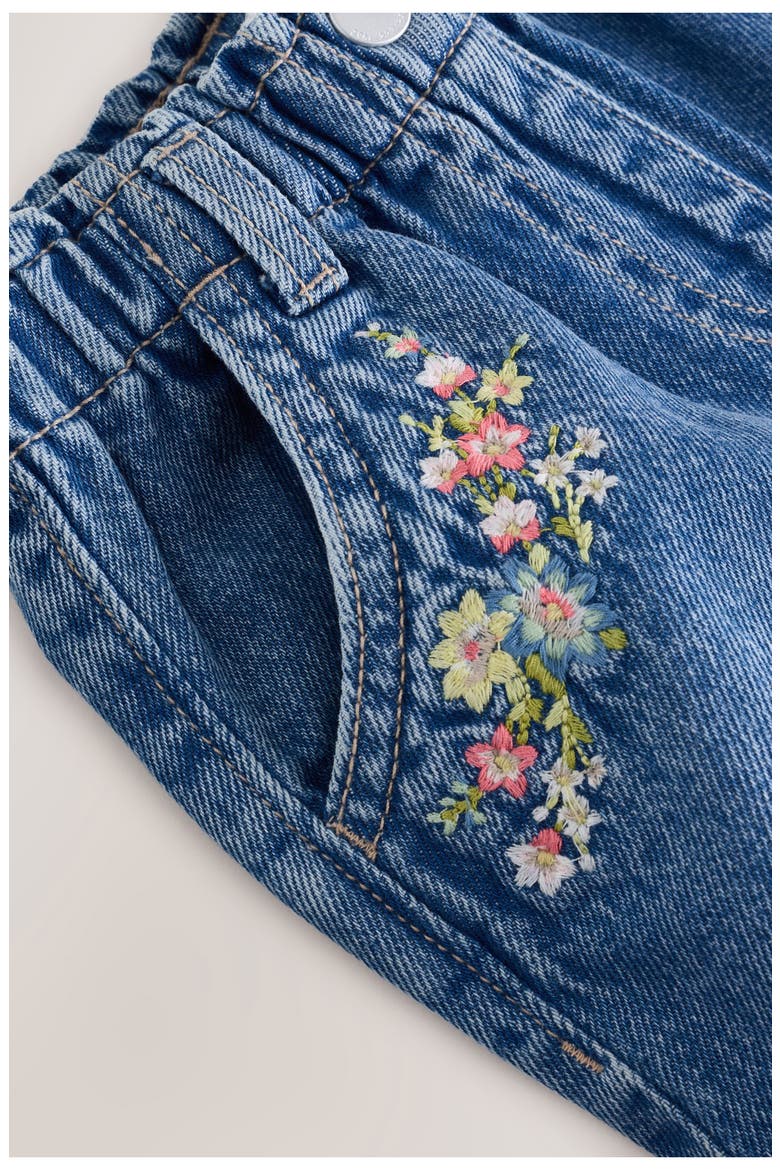 Kids' Embroidered Floral Denim Shorts, Alternate, color, BLUE DENIM