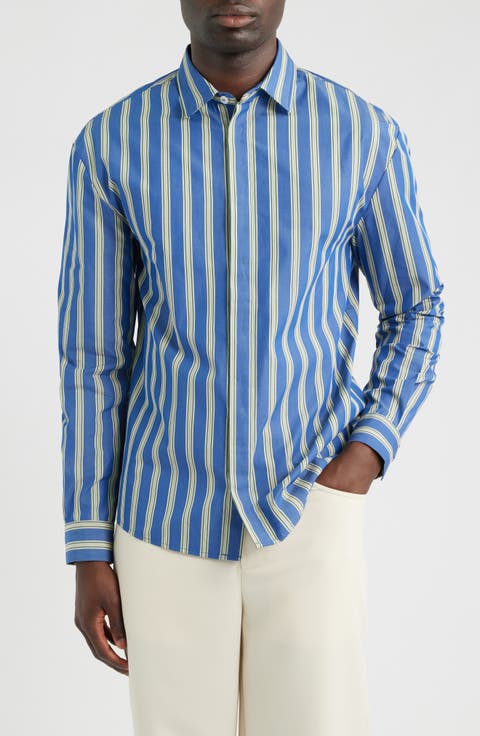 Jordan Stripe Cotton Button-Up Shirt