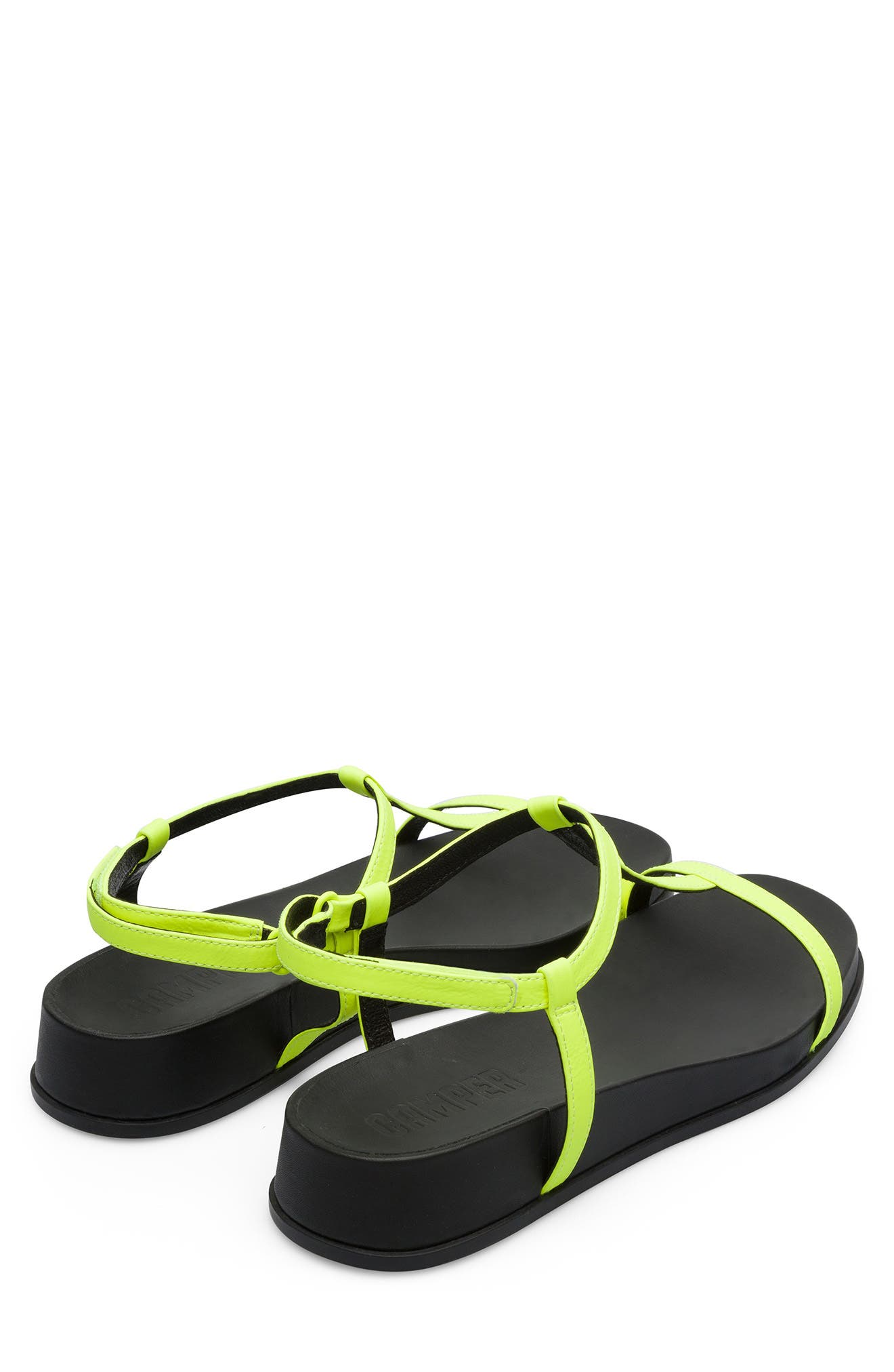 Atonik Wedge Sandal, Alternate, color, NEON YELLOW LEATHER