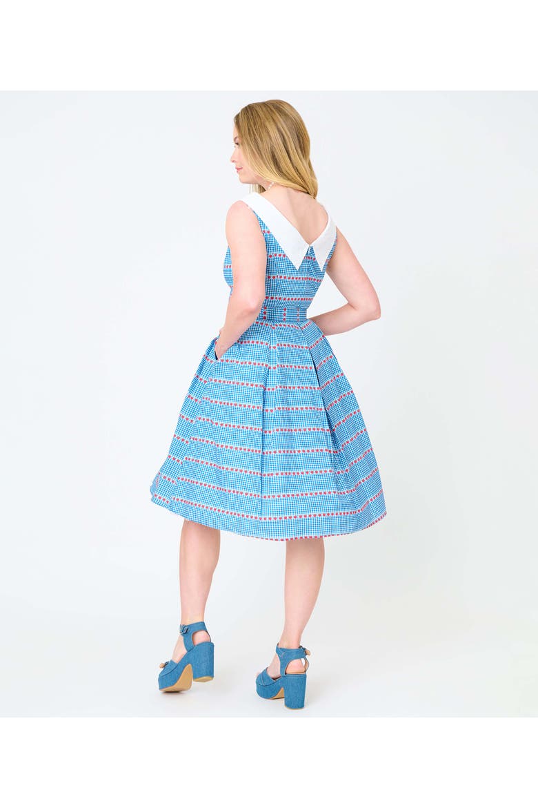 1960s Dancing Doll Swing Dress, Alternate, color, Blue Gingham