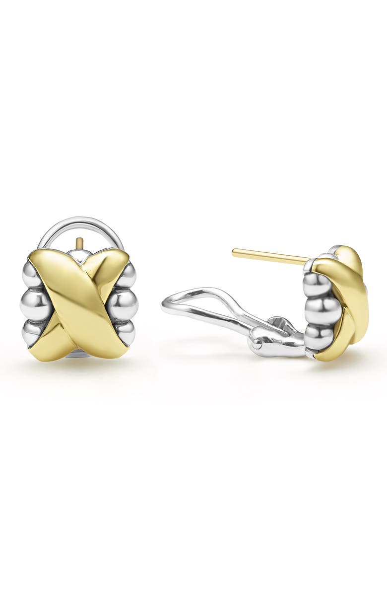 LAGOS Embrace Omega Earrings, Alternate, color, Gold/ Silver