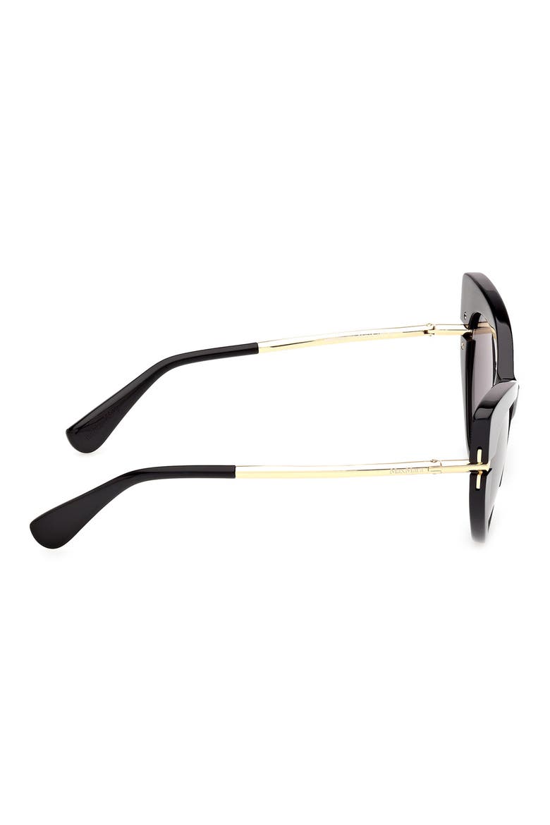 56mm Cat Eye Sunglasses, Alternate, color, SHINY BLACK GOLD / SMOKE