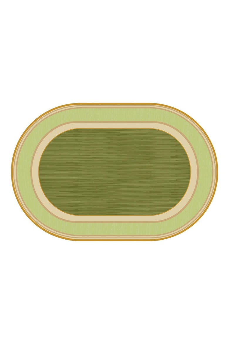 Sense of Place Lowland Stripe Carpet - Green - 4' x 6' Oval, Main, color, Green