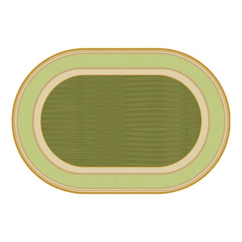 Sense of Place Lowland Stripe Carpet - Green - 4' x 6' Oval