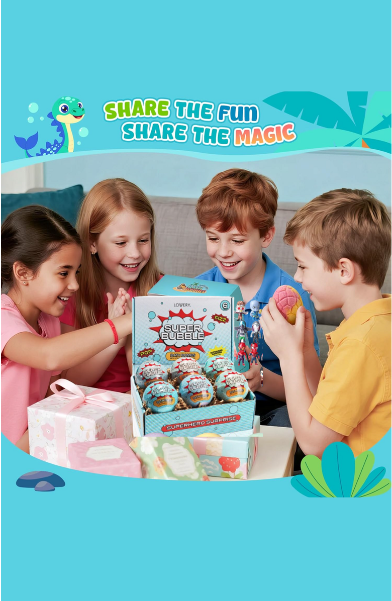 Lovery 12-Pc. Unicorn Bath Bombs Gift Set with Surprise Toy, Alternate, color, Multicolor