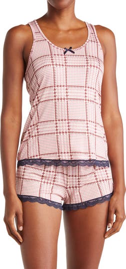 Honeydew Intimates Pink shops Plaid Camisole Set Large New