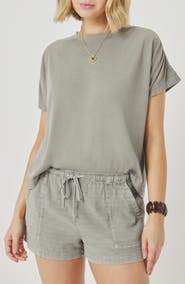 Splendid Rebecca Shirred Sleeve Cotton Blend T-Shirt