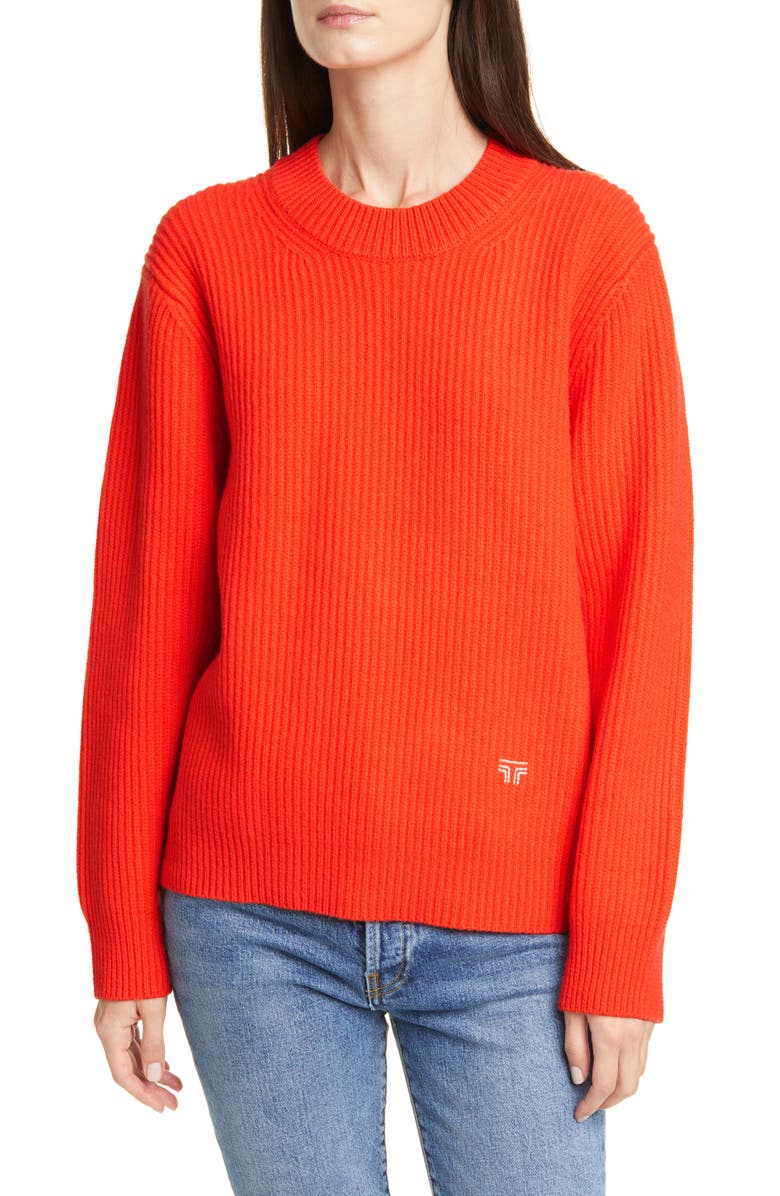 Tory Sport by Tory Burch Tory Sport Ribbed Merino Wool Sweater, Main, color, 