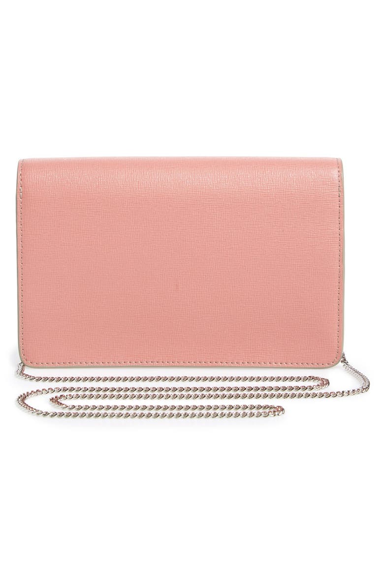 'Monster' Leather Wallet on a Chain, Alternate, color, POWDER/RIBES