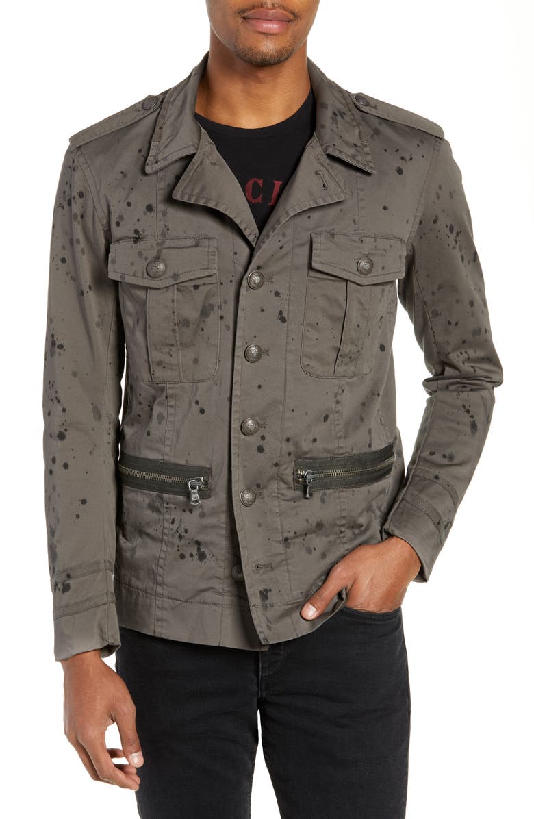 John Varvatos Star USA Ink Stained Officer Field Jacket, Alternate, color,