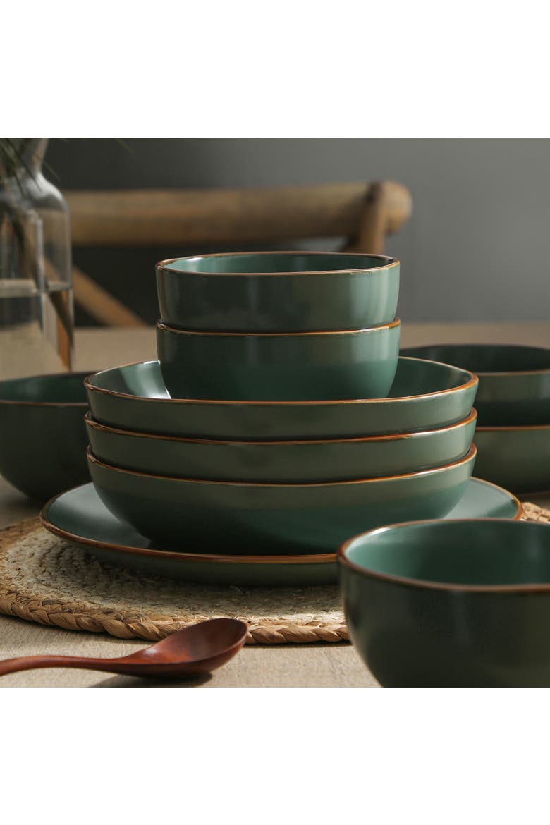Brasa Stoneware 32-Piece Dinnerware Set, Alternate, color, Green
