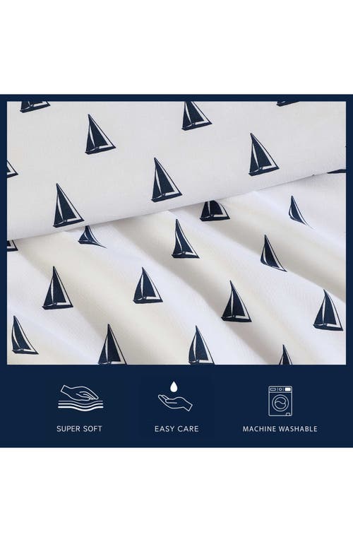Nautica Windtale Boat Print 200 Thread Count Cotton Percale Sheet Set