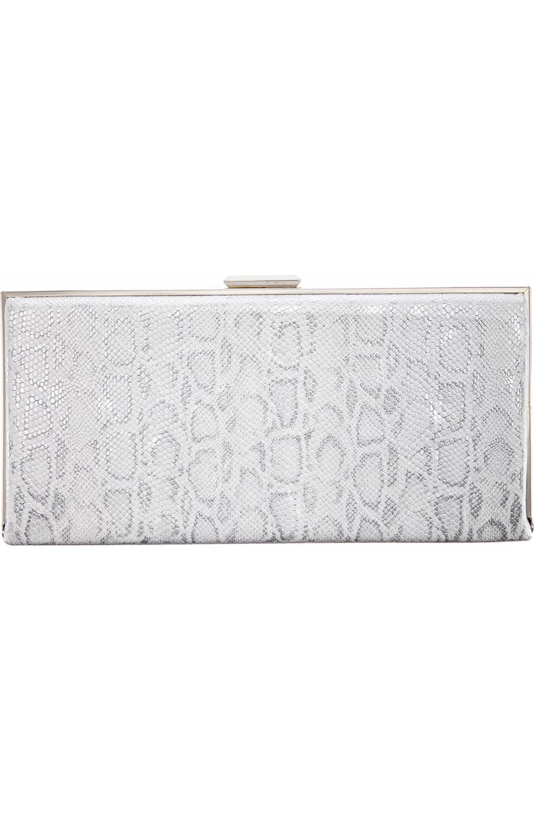 Nina Snake Embossed Metallic Minaudière, Main, color,