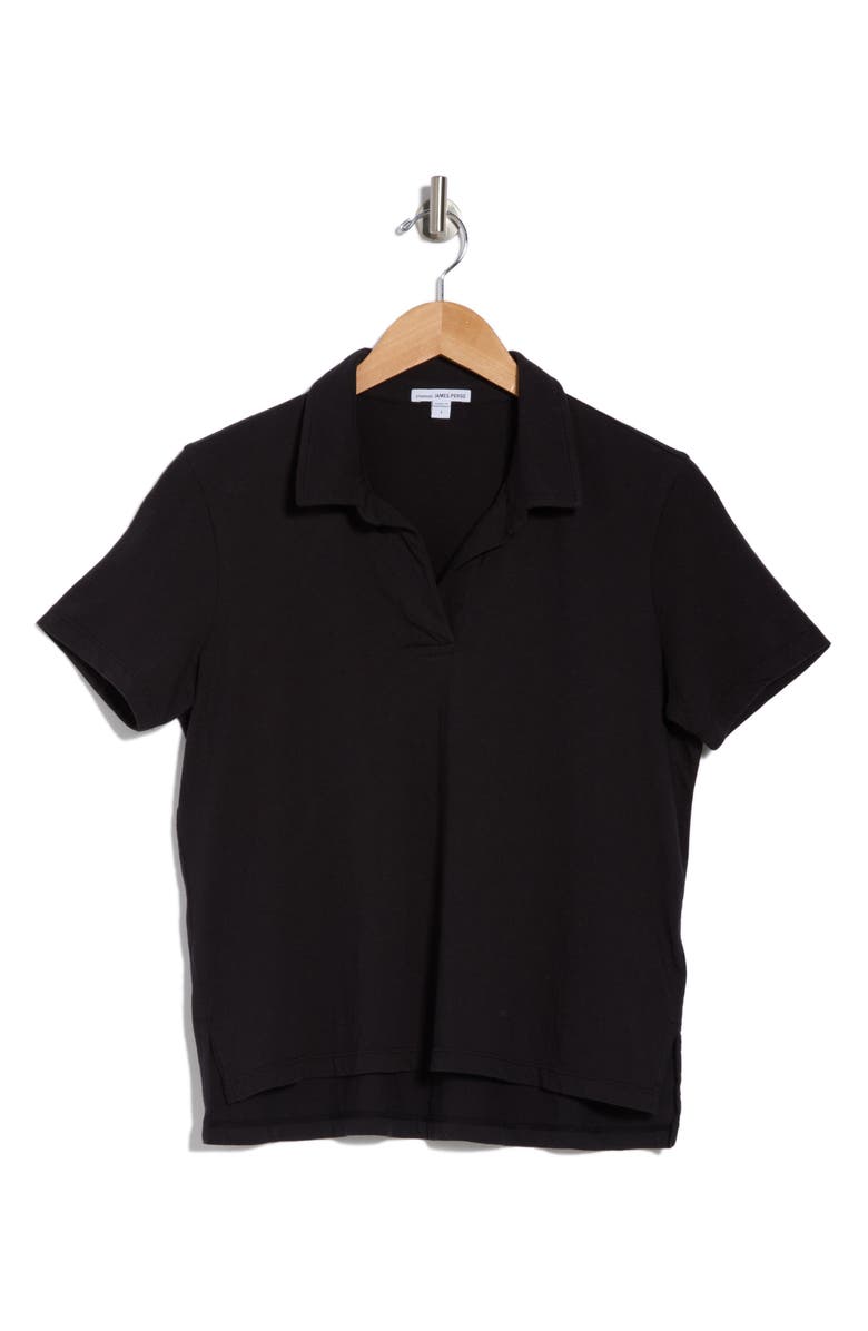 James Perse Crop Cotton Polo, Alternate, color,