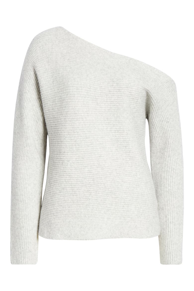 Ribbed One-Shoulder Pullover, Alternate, color, GREY LIGHT HEATHER