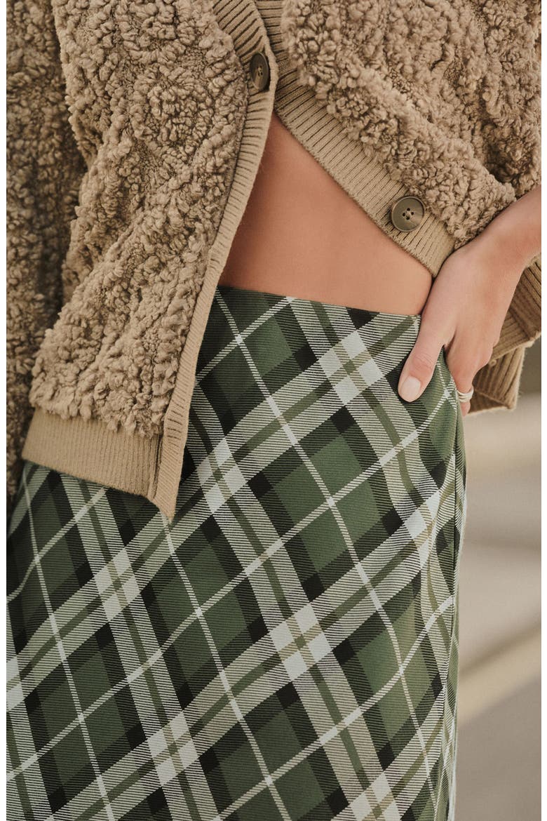 Plaid Maxi Skirt, Alternate, color, GREEN