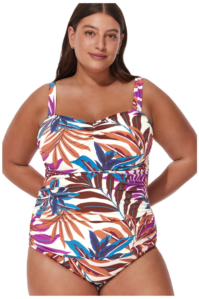 Plantopia Plus Size Tankini Top, Alternate, color, Multi