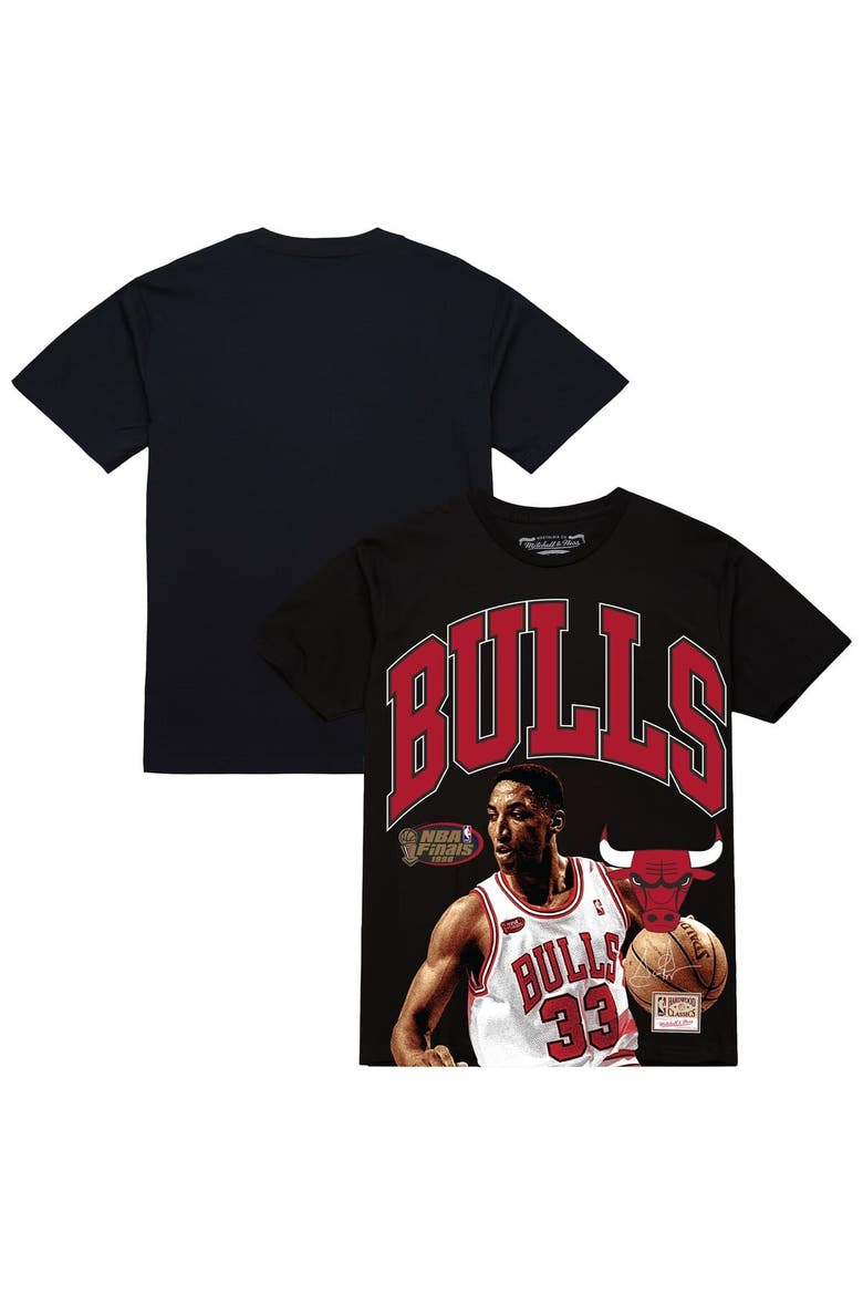 Men's Mitchell & Ness Scottie Pippen Black Chicago Bulls Hardwood Classics Player Arch T-Shirt, Main, color, Black