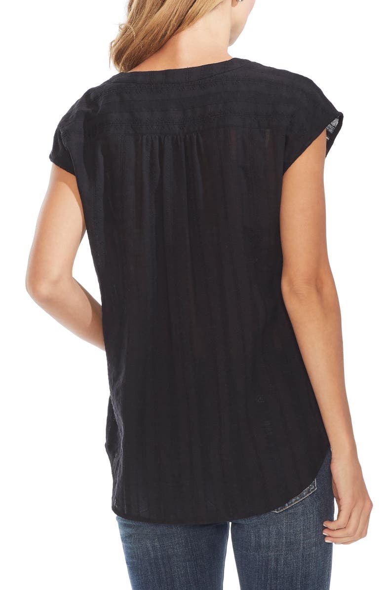 Vince Camuto Textured Cotton Gauze Top, Alternate, color, 