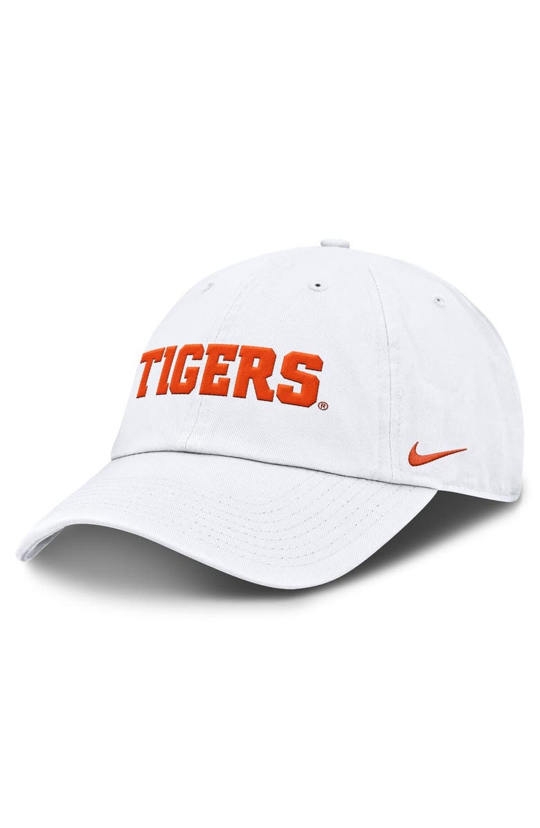 Nike Men's Nike White Clemson Tigers Core Club Mascot Wordmark Adjustable Hat, Main, color, 