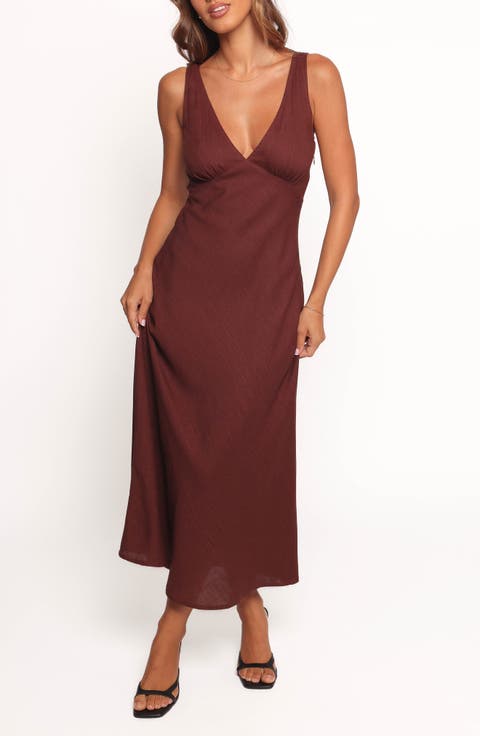 Shyla Deep V-Neck Cotton Dress
