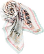 Lafayette 148 New York Pied-à-Terre Print Cashmere & Silk Square Scarf