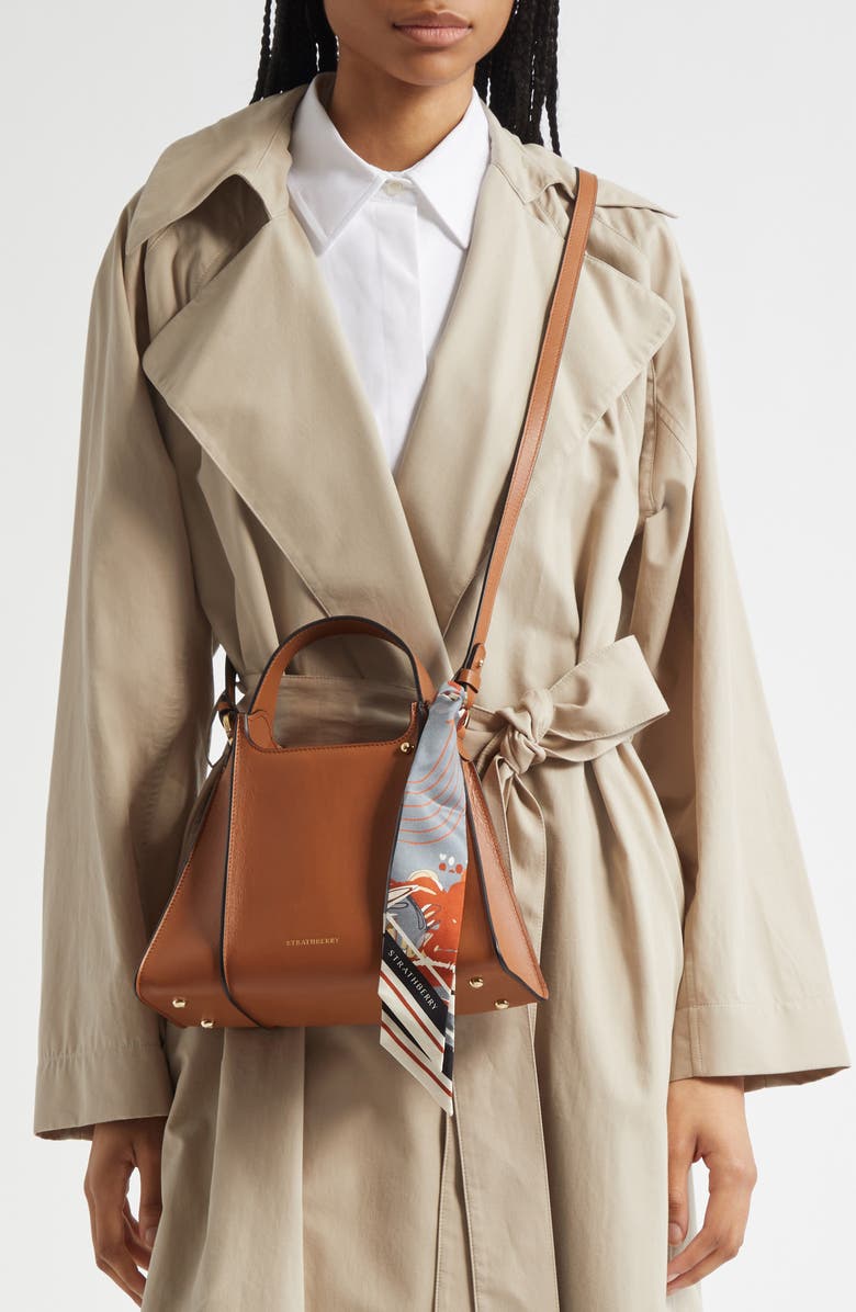 Strathberry Arkshell Top Handle Leather Bag, Alternate, color,