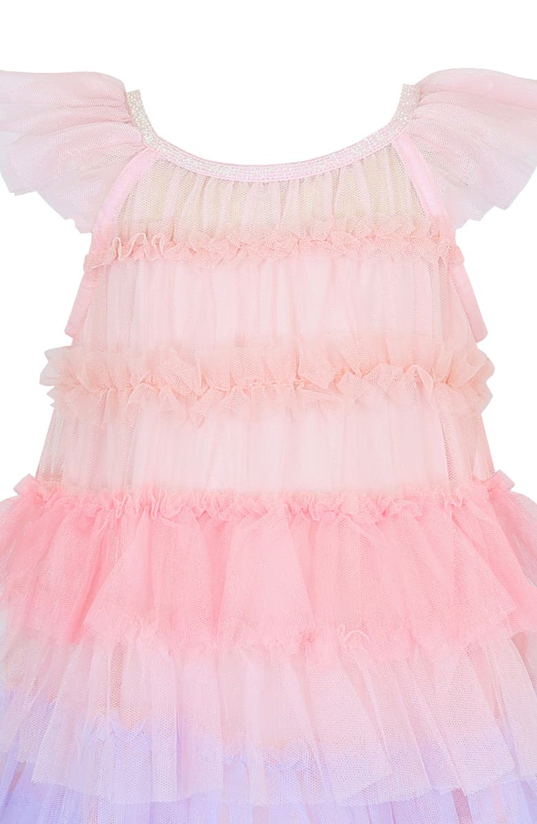 Zunie Kids' Tiered Tulle Party Dress, Alternate, color, Pink Multi