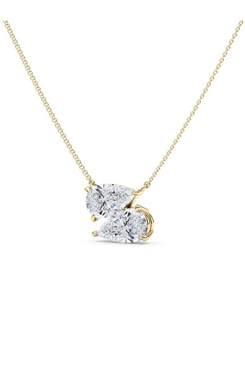 Hautecarat Lab Grown Diamond Twin Pear Cut Pendant Necklace