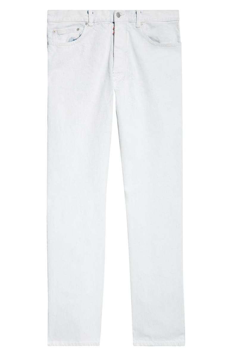 Maison Margiela Bianchetto Hand Painted Denim Jeans, Alternate, color, White Paint