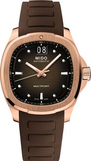 MIDO Multifort TV Big Date Automatic Rubber Strap Watch, 39.2mm x 40mm