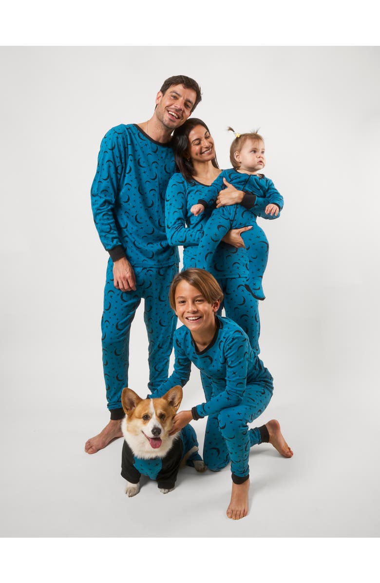 Leveret Kids Two-Piece Cotton Printed Matching Family Pajamas, Playful Graphics, Alternate, color, Moon