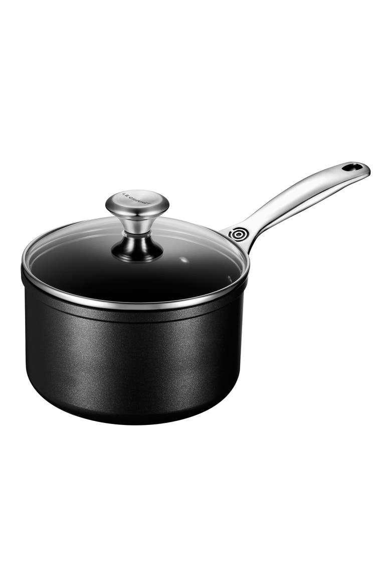 2-Quart Toughened Nonstick PRO Saucepan, Main, color, BLACK