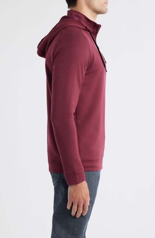 Swannies Half Zip Golf Hoodie In Burgundy