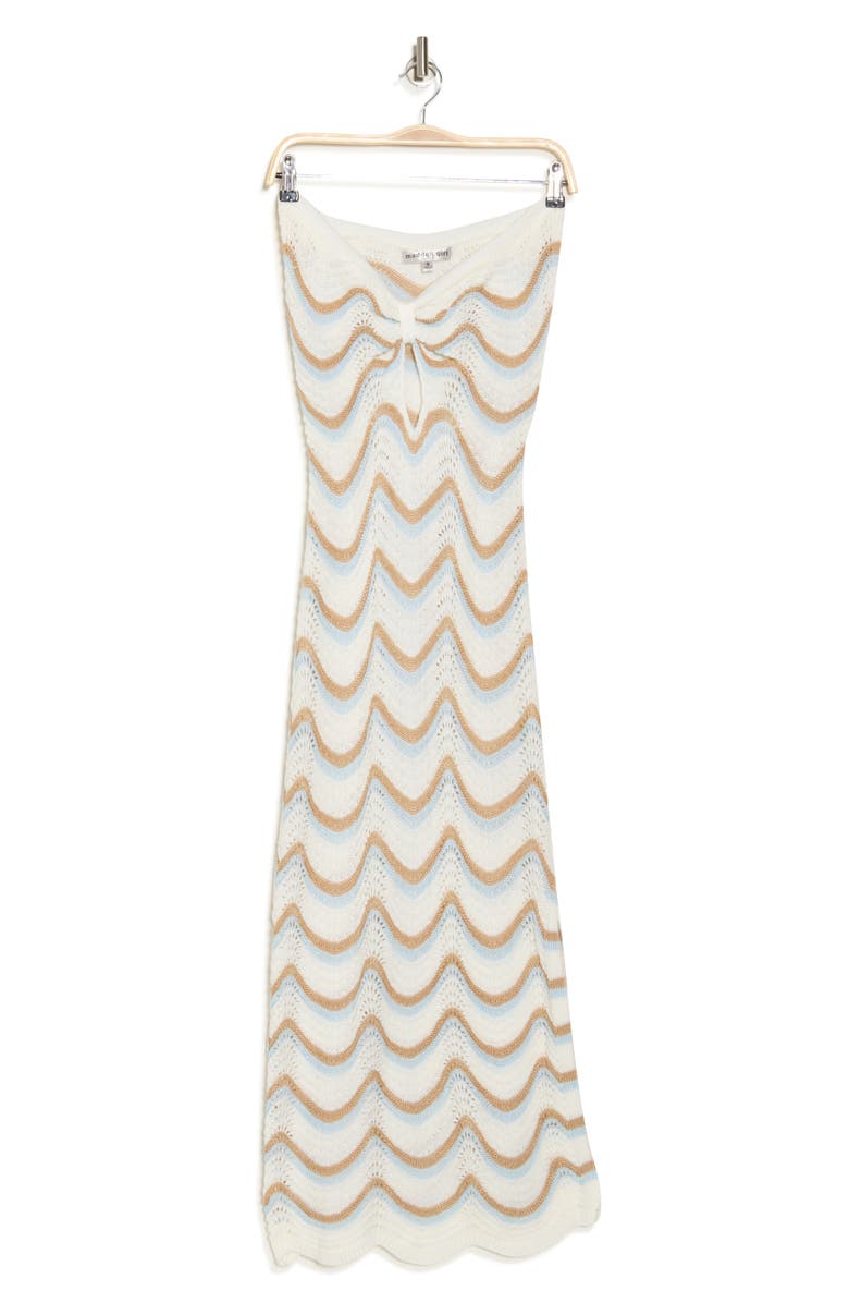 Strapless Wavy Pointelle Maxi Dress